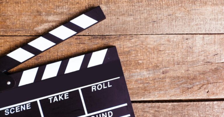 Clapper board used by video marketing team